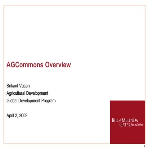 [Day 3] Agcommons: Overview