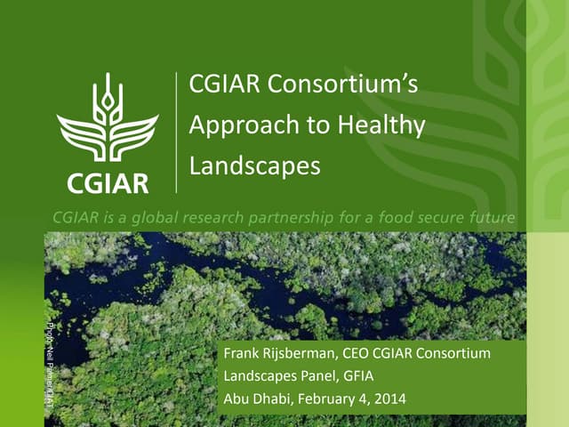 CGIAR and Healthy Landscapes