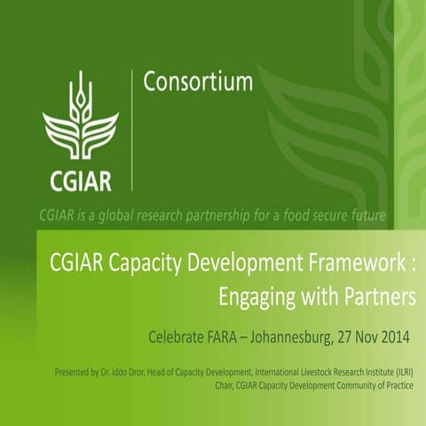 CGIAR Capacity Development Framework : Engaging with Partners