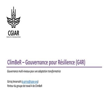 ClimBeR – Governance for Resilience (G4R) - French version