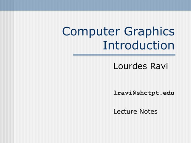 introduction to computer graphics with latest trends