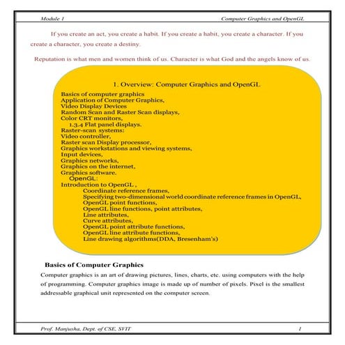 CG MODULE 1 NOTES explaining the contents of CG