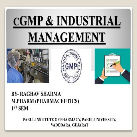 Cgmp & Industrial Management