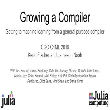 Growing a Compiler: Getting to machine learning from a general purpose compiler