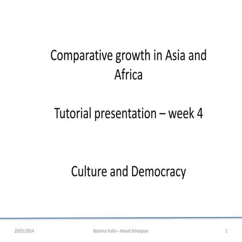 Cultural explanation for economic growth