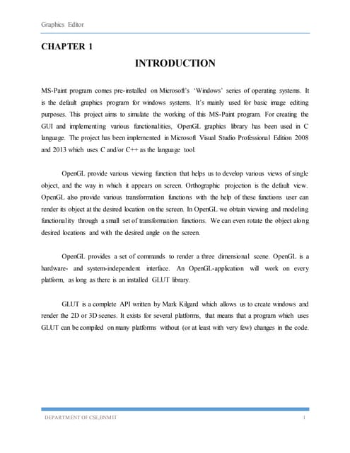 COMPUTER GRAPHICS PROJECT REPORT
