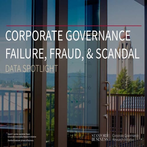 Corporate Governance Data: Failure, Fraud, and Scandal