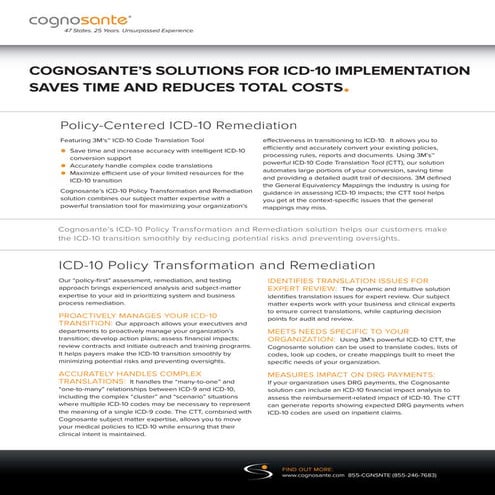 Cognosante: Policy-Centered ICD-10 Remediation