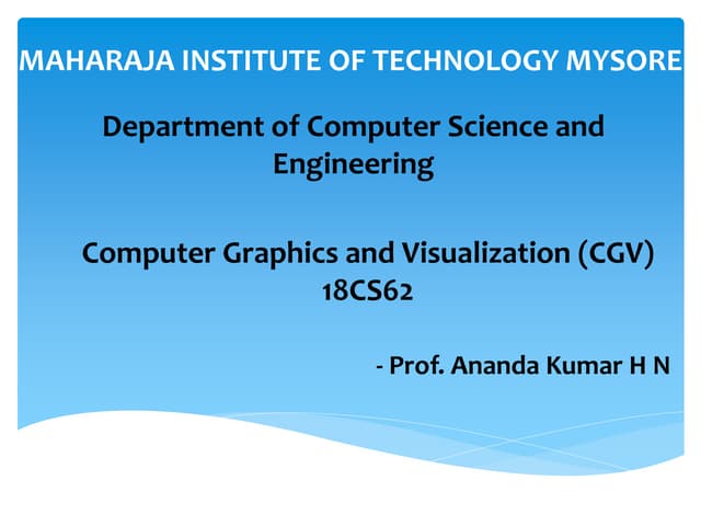 CGV 18CS62 VTU CSE