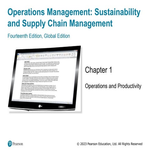 Chapter 1 Operations Management: Sustainability and Supply chain