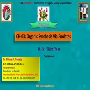 Synthesis via enolates | PPTX