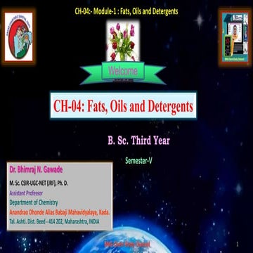 CH-04-Module-1-Fats, Oils and Detergents