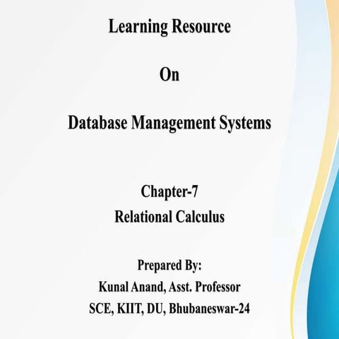 Chapter-7 Relational Calculus | PPTX | Databases | Computer Software ...