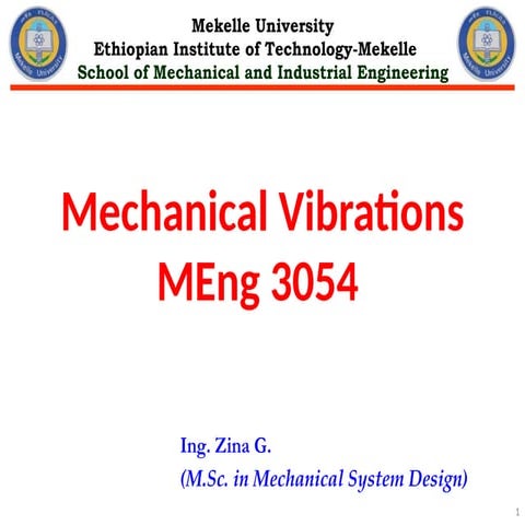 Do you want to study on Mechanical vibration