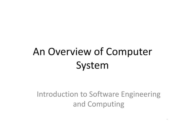 Introduction to software engineering and Computing