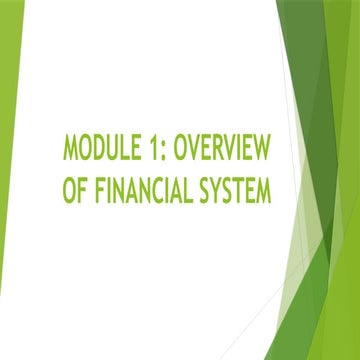 Indian Financial System -Overview of financial system