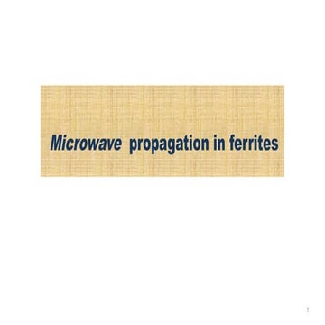 microwave propagation in ferrite materials