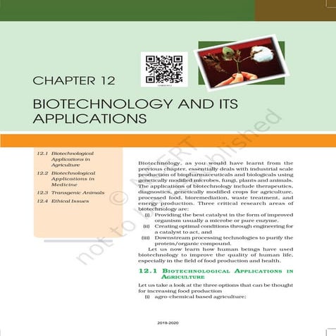  biotechnology and its applications