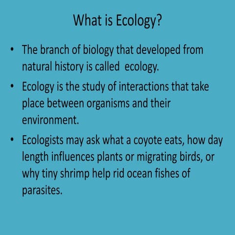Ecology