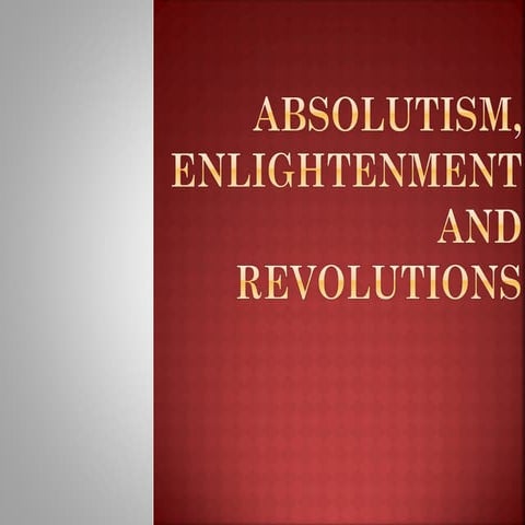 Absolutism and Revolutions Review