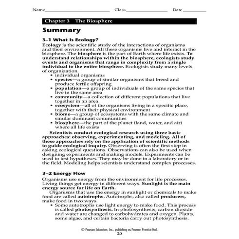 Ch. 3 Notes Biosphere