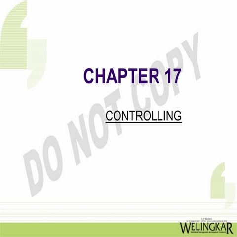 Principles of Management – Chpt 17 : Controlling