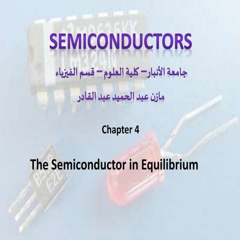 Ch.4, The Semiconductor in Equilibrium 