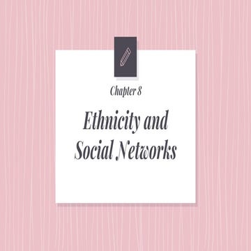 Ch. 8 ethnicity and social networks