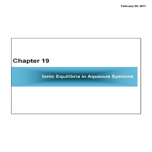 Ch.19 ionic equilibria