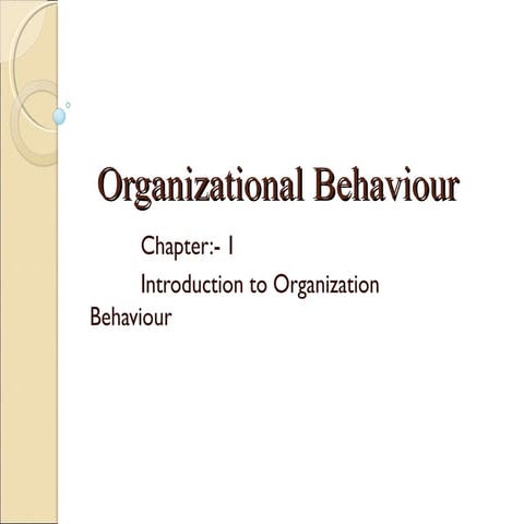 Ch 1 organisational behaviour