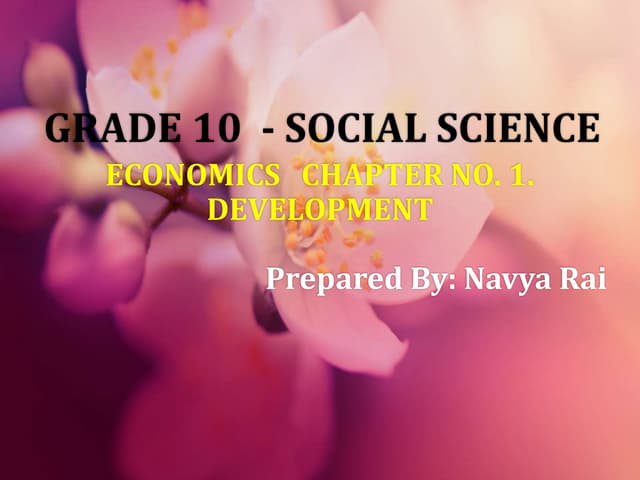 Grade 10 Economics Ch. 1 Development