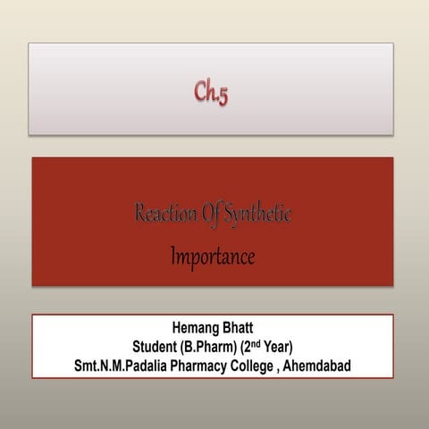 Reaction of synthetic importance