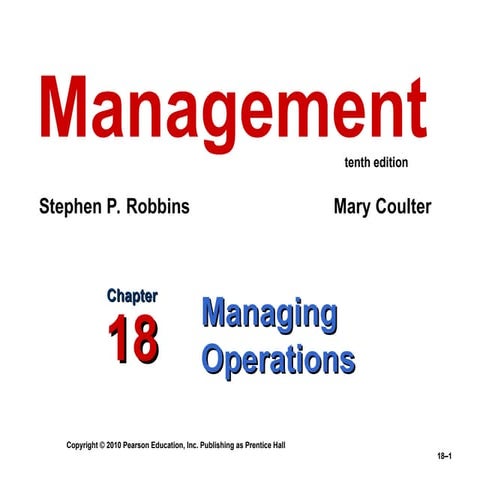 Ch.19 - Managing Operations (management)