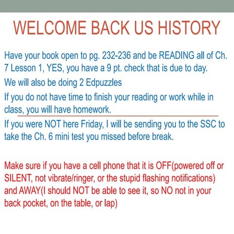 Ch. 7 The US Enters World War One Day one