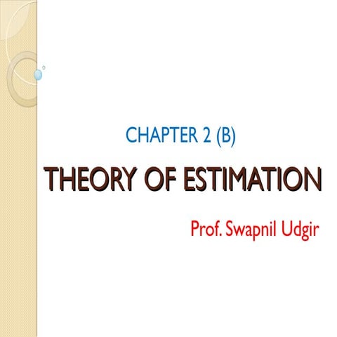 Ch. 2 (B) Theory of Estimation ABOUT MARKETING