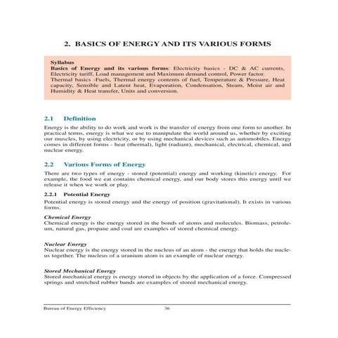 Basics of energy 