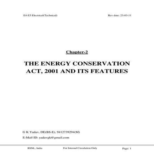 Ch 2 energy conservation act and its features | PDF