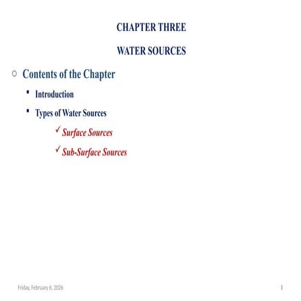 CH-3 (1).pptx Chapter three water sources | PPTX
