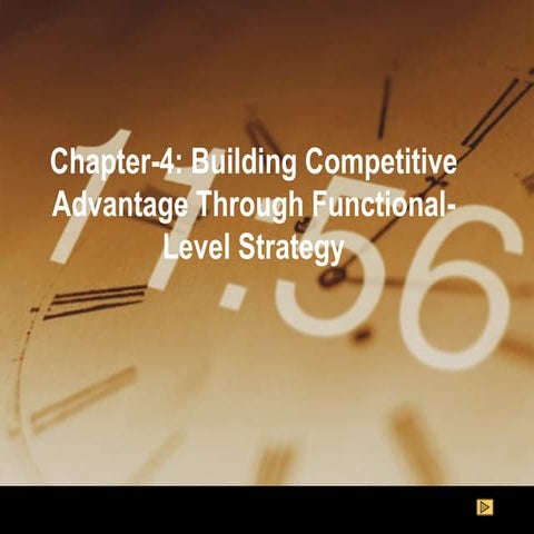 Ch-4 Building Competitive Advantage Through Functional-Level Strategy