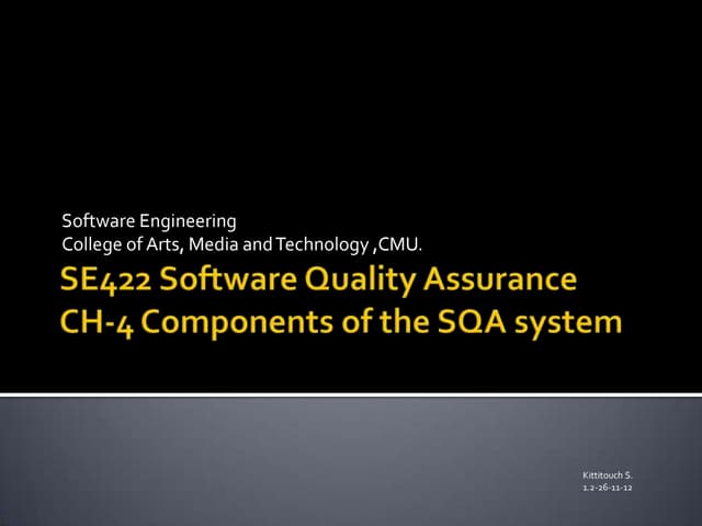 Ch 4 components of the sqa system
