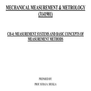 Ch-4: Measurement systems and basic concepts of measurement methods