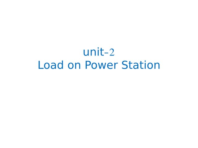 Load on Power Station from power sytem engineering