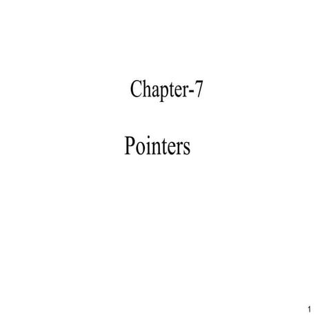Ch 7-pointers | PPT | Programming Languages | Computing
