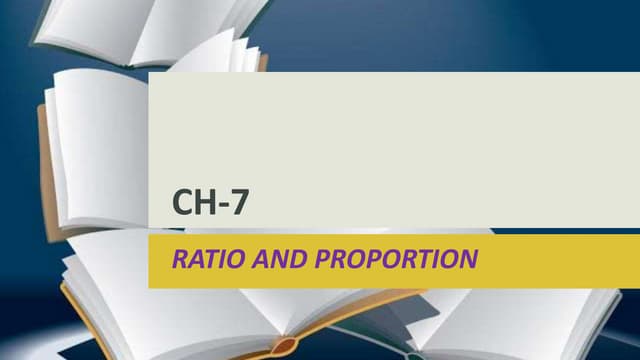 Ch 7 mathematics class 7 ratio and proportion 