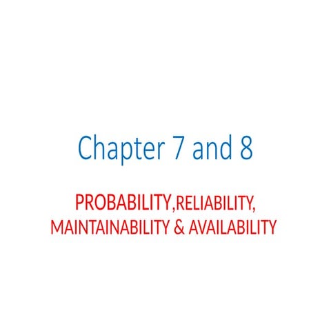 Reliability,maintainability and availability | PPTX