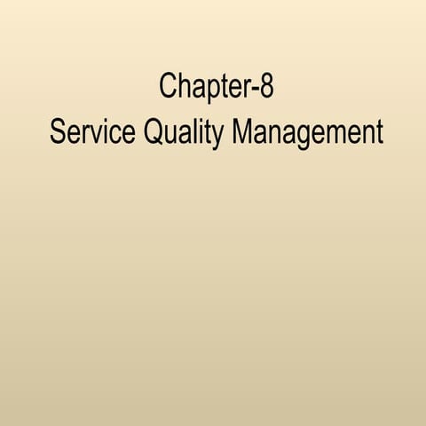 FQM-Ch 8-service quality management | PPT