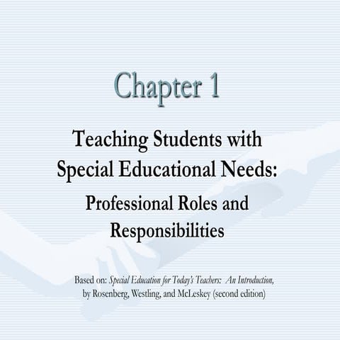 Chapter 1:  Introduction to Special Education