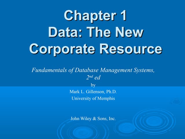 data as the new corporate resource