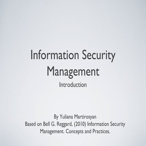 Information Security Management.Introduction
