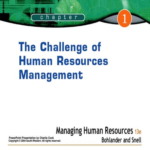 Chapter 01 The Challenge of Human Resources Management | PPT